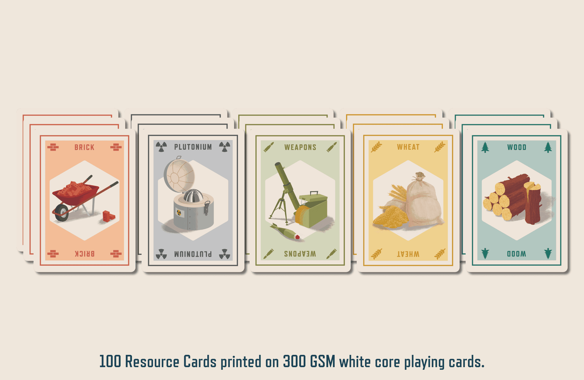 100 Resource Cards orinted on 300 GSM white core olaving cards.